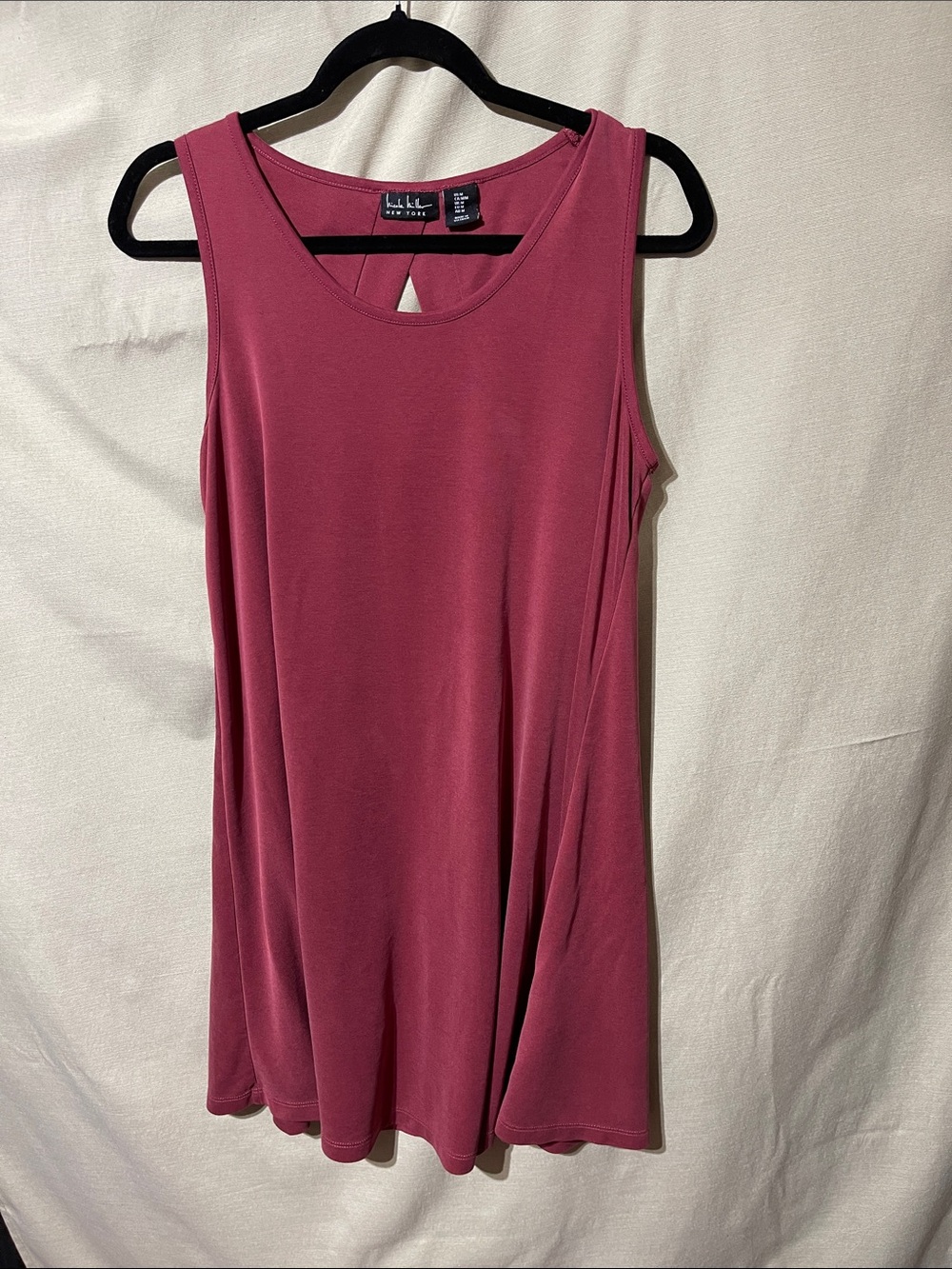 Nicole Miller Sleeveless Swing Tunic Dress - Deep Rose